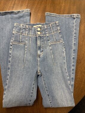 We The Free High-Rise Light Blue Jeans with Triple-Button Front